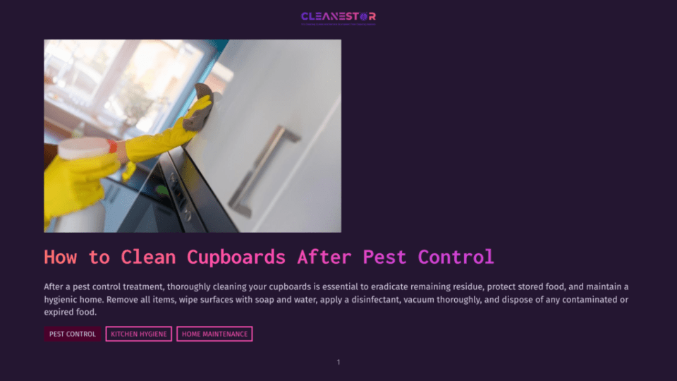 1 How To Clean Cupboards After Pest Control Yellow-Gloved Hands Wipe Down A Clean, Modern Kitchen Cupboard With A Gray Microfiber Cloth, Highlighting Post-Pest Control Cleaning And Kitchen Hygiene.