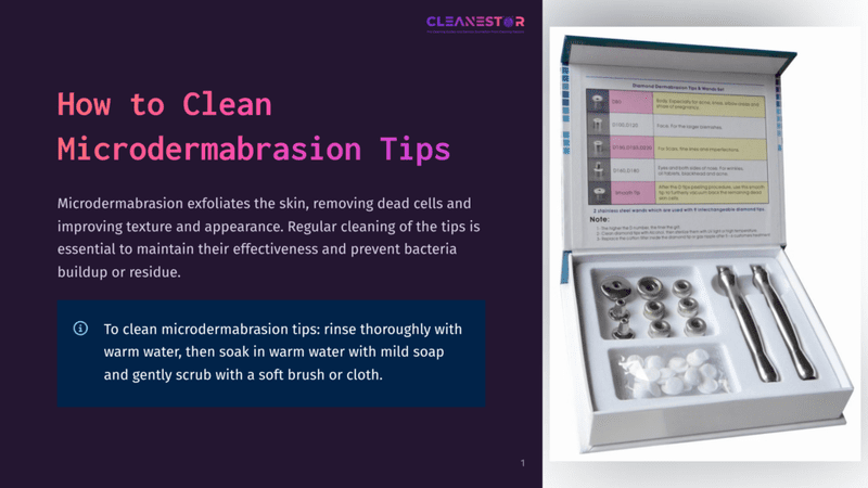 An Open Box Of Diamond Microdermabrasion Tips In Various Sizes, With Instructions For Use And Maintenance Displayed On The Insert.