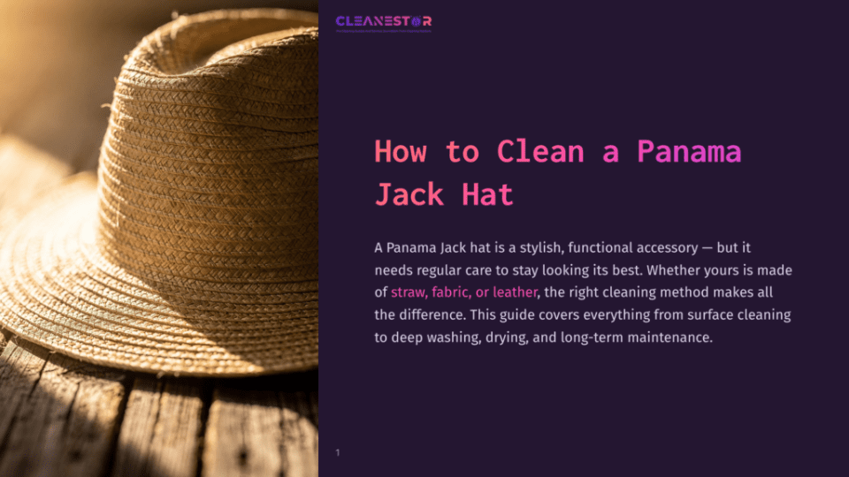 1 How To Clean A Panama Jack Hat Close-Up Of A Woven Straw Panama Hat Resting On A Weathered Wooden Surface, Bathed In Warm Sunlight. Text Overlay Reads: &Quot;How To Clean A Panama Jack Hat&Quot;.