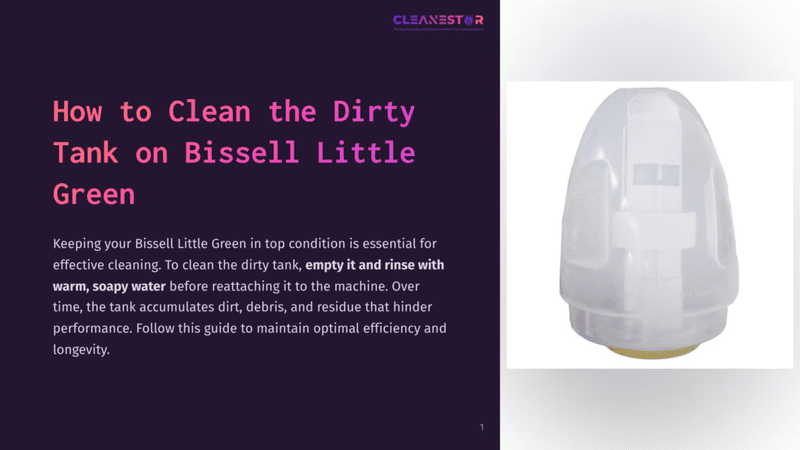 1 How To Clean The Dirty Tank On Bissell Little Green A Transparent Plastic Component Of A Bissell Little Green Vacuum Cleaner, Likely The Dirty Water Tank, Is Displayed Against A White Background. The Tank Is Cylindrical With A Yellow Base And A Clear Body, Showing A Small Inlet And Outlet At The Top.