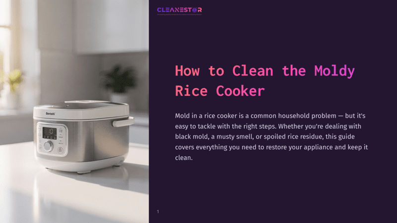 1 How To Clean The Moldy Rice Cooker A Modern, Stainless Steel Rice Cooker With A Digital Display Sits On A Clean Countertop Next To A Window With Natural Light.