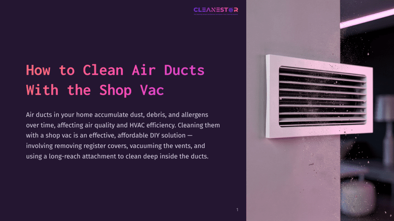 1 How To Clean Air Ducts With The Shop Vac Dust Particles Are Blown Out Of A White Air Vent On A Wall, Illustrating How To Clean Air Ducts With A Shop Vac.