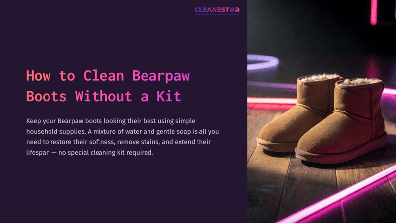 1 How To Clean Bearpaw Boots Without A Kit A Pair Of Tan Suede Bearpaw Boots Sits On A Wooden Floor, Bathed In The Glow Of Pink And Purple Neon Lights.