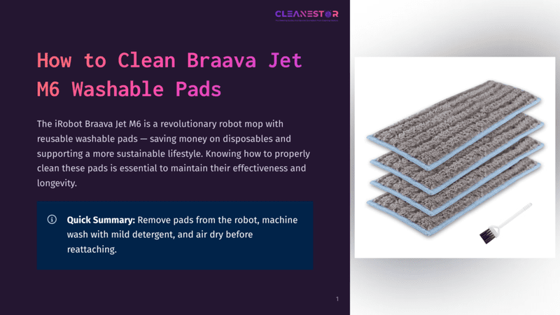 1 How To Clean Braava Jet M6 Washable Pads Three Irobot Braava Jet M6 Washable Pads Stacked On A White Surface, With A Small Cleaning Brush To The Right.