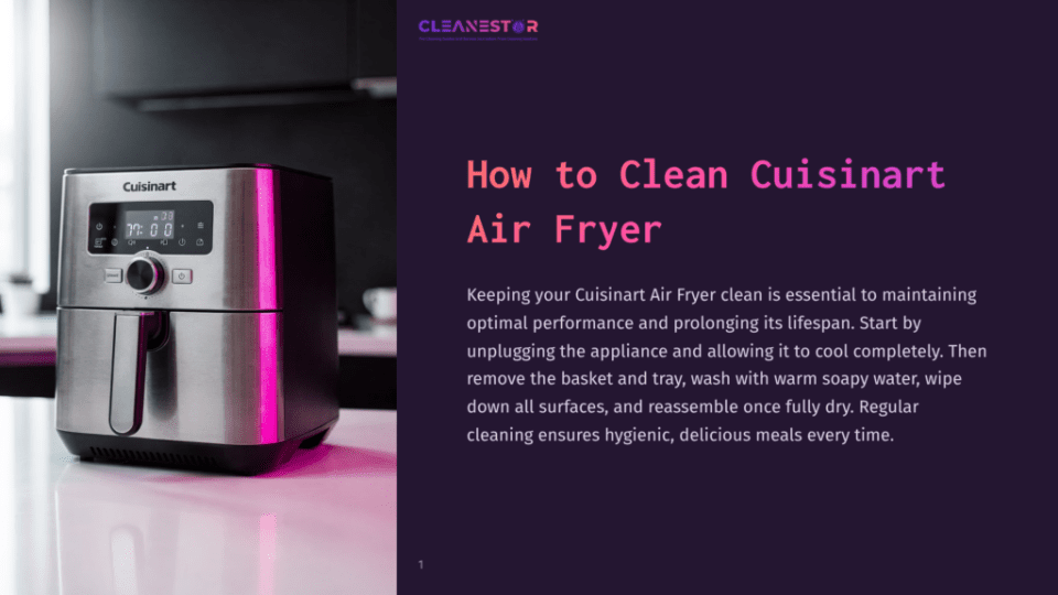 1 How To Clean Cuisinart Air Fryer Close-Up Of A Stainless Steel Cuisinart Air Fryer With Its Digital Display Showing 00:00, Set Against A Dark, Moody Background. Text Overlay Reads &Quot;How To Clean Cuisinart Air Fryer.