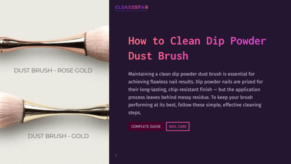 1 How To Clean Dip Powder Dust Brush Two Dust Brushes For Dip Powder Nails: One Rose Gold And One Gold, With Text &Quot;Dust Brush - Rose Gold&Quot; And &Quot;Dust Brush - Gold&Quot; Below Each. The Image Is Part Of An Article Titled &Quot;How To Clean Dip Powder Dust Brush&Quot;.