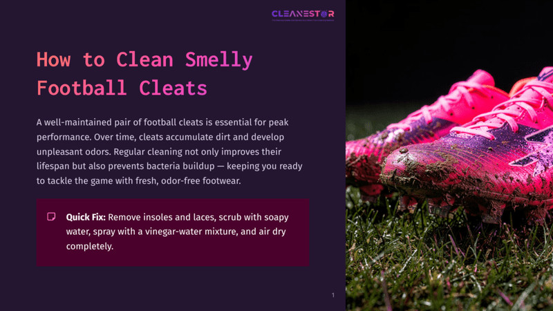 1 How To Clean Smelly Football Cleats Bright Pink Football Cleats Covered In Mud Rest On Green Grass, Showcasing The Need For Cleaning Smelly Football Cleats.