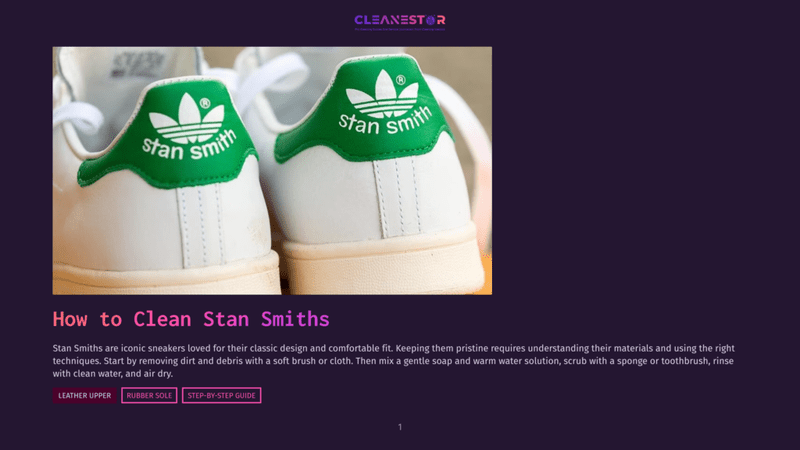 1 How To Clean Stan Smiths Close-Up Of The Back Of Two White Adidas Stan Smith Sneakers With Green Accents, Showing The Iconic Trefoil Logo And &Quot;Stan Smith&Quot; Text. The Shoes Are Clean, Suggesting A Guide On How To Clean Stan Smiths.