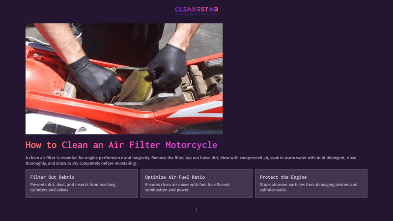 A Person Wearing Black Gloves Cleans A Motorcycle Air Filter, Removing Dirt And Debris. The Image Is Part Of A Guide On How To Clean An Air Filter For Motorcycle Performance And Longevity.