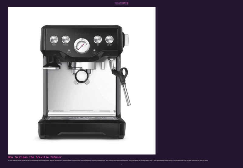 1 How To Clean The Breville Infuser Black Breville Infuser Espresso Machine With Chrome Accents, Featuring A Pressure Gauge And Control Knobs. The Machine Is Shown From The Front, Highlighting Its Sleek Design And The Portafilter Handle.