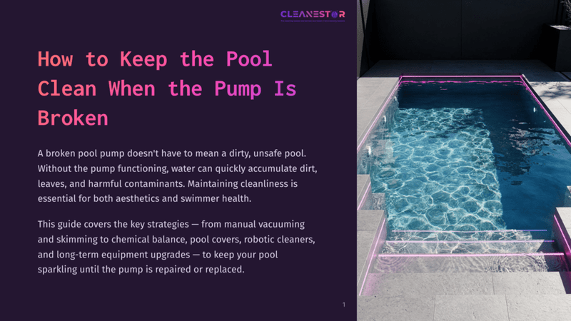 1 How To Keep The Pool Clean When The Pump Is Broken A Luxurious Modern Swimming Pool At Night, Illuminated By Vibrant Pink Underwater Lights, With Sleek Grey Steps Leading Into The Clear Blue Water. The Pool Is Set In A Contemporary Outdoor Living Space.