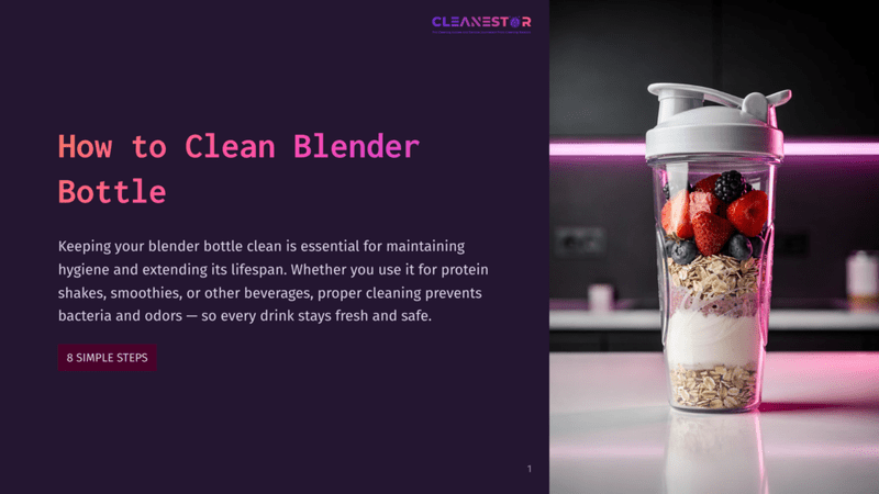 1 How To Clean Blender Bottle A Clear Blender Bottle Filled With Layers Of Colorful Fruits, Oats, And Yogurt, Set Against A Dark Kitchen Background.