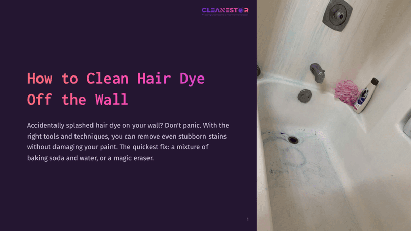 1 How To Clean Hair Dye Off The Wall A Bathtub With Blue Hair Dye Stains On The White Surface. The Text &Quot;How To Clean Hair Dye Off The Wall&Quot; Is Overlaid On The Left.