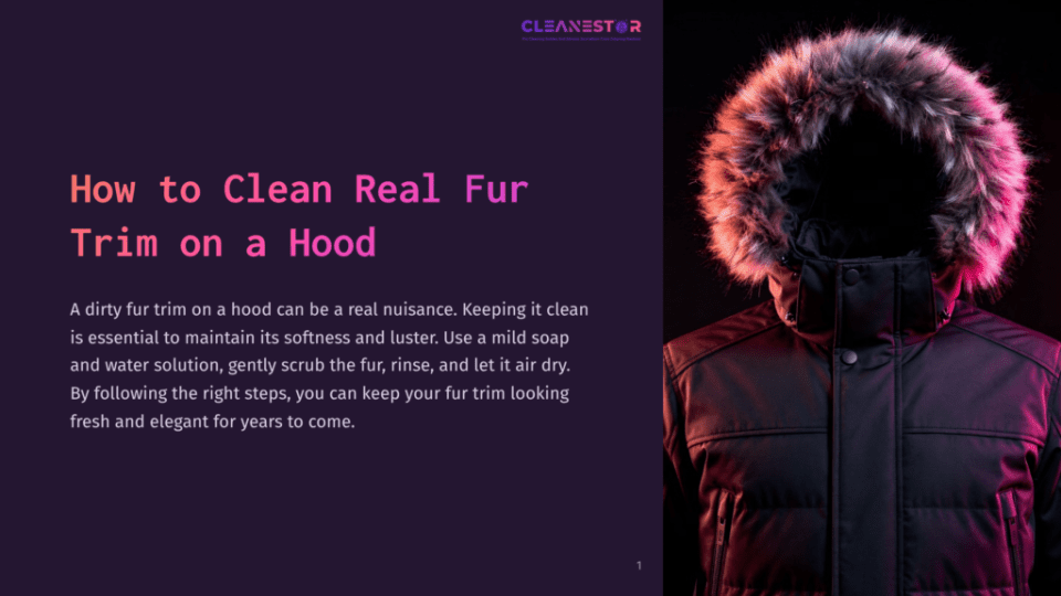 1 How To Clean Real Fur Trim On A Hood A Dark Jacket With A Hood Featuring A Fluffy Fur Trim, Set Against A Purple Background, Highlighting Cleaning Tips.