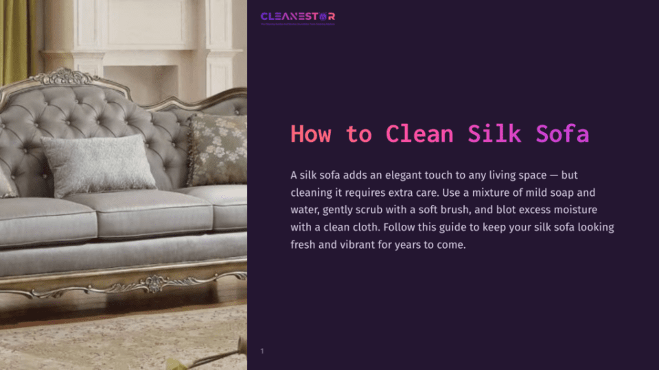 1 How To Clean Silk Sofa Elegant Silk Sofa With Tufted Upholstery, Soft Pastel Tones, Complemented By A Decorative Rug And Floral Accents In The Background.
