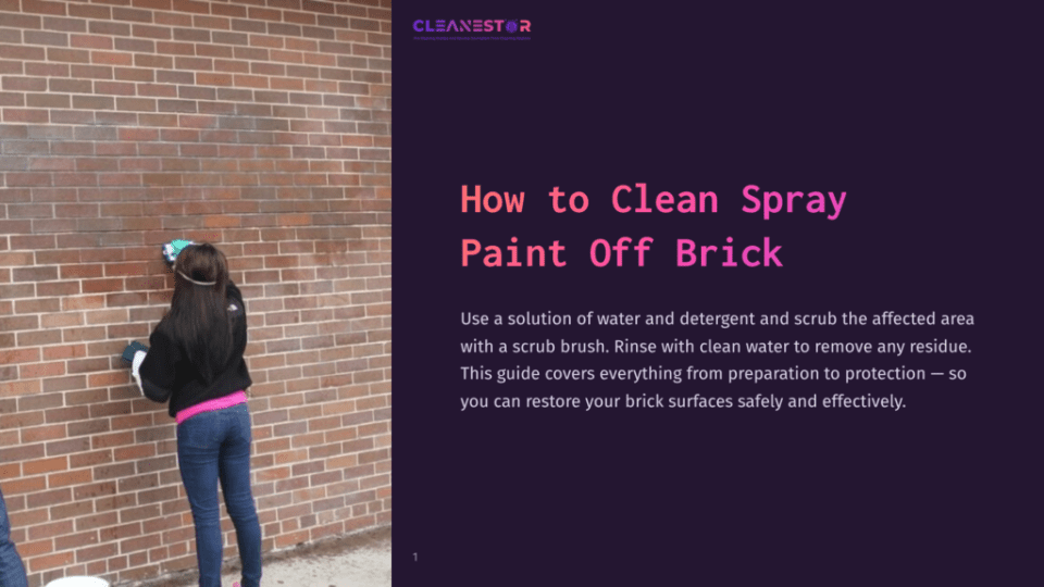 1 How To Clean Spray Paint Off Brick A Person Scrubbing A Brick Wall With A Scrub Brush, Removing Spray Paint, Wearing A Black Jacket And Blue Jeans.