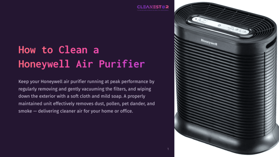 1 How To Clean A Honeywell Air Purifier A Honeywell Air Purifier With A Sleek Black Design, Featuring A Front Panel With Control Buttons And A Textured Exterior.