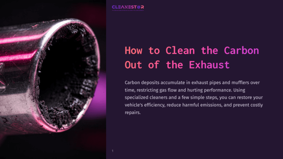 1 How To Clean The Carbon Out Of The Exhaust Close-Up Of A Dirty Exhaust Pipe Interior, Clogged With Thick Black Carbon Deposits. The Surrounding Metal Shows A Slight Sheen, With Pink And Purple Lighting Creating A Dramatic Effect.