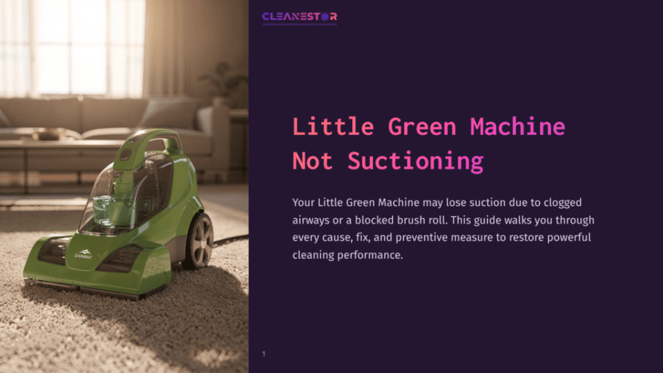 1 Little Green Machine Not Suctioning A Green Bissell Little Green Machine Carpet Cleaner Sits On A Beige Carpet In A Sunlit Living Room. The Machine Has A Clear Water Tank And The Bissell Logo Is Visible.