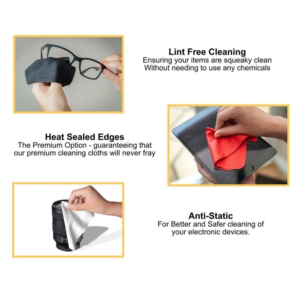 Ed Hicks 16 Premium Microfibre Glasses Cleaning Cloths 12 X 12Cm 28929.1645662276 How To Clean Glasses Cleaning Clothes