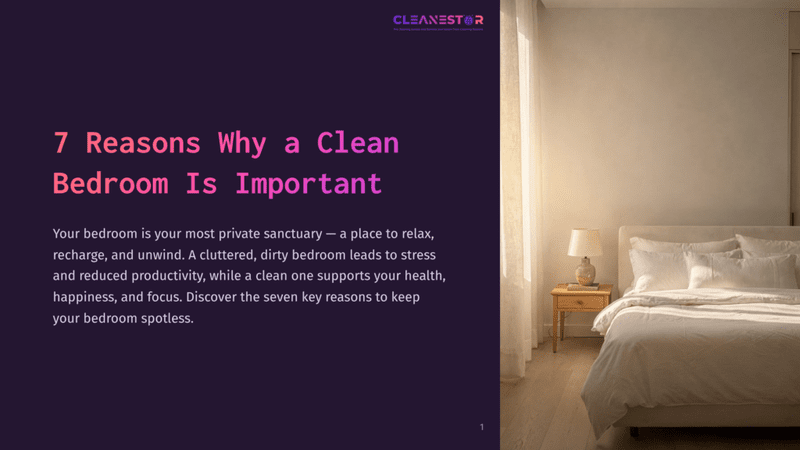 1 7 Reasons Why A Clean Bedroom Is Important A Tidy, Bright Bedroom With A White Bed, White Pillows, And A Bedside Table With A Lamp And A Book. The Bedroom Has A Wooden Floor And A White Curtain On The Left Side. The Room Is Neat And Clean, With A Focus On Cleanliness And Organization.