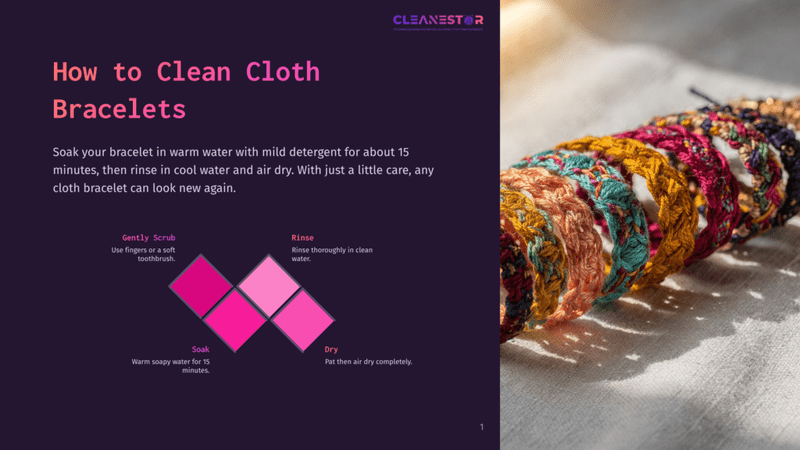 1 How To Clean Cloth Bracelets Colorful Woven Cloth Bracelets Are Neatly Stacked On A White Textured Surface, Showcasing Vibrant Pink, Red, Green, And Yellow Threads.
