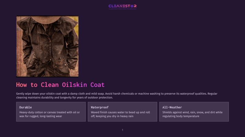 1 How To Clean Oilskin Coat Close-Up Of A Rugged, Weathered Oilskin Coat With A Wide-Brimmed Hat Hanging From The Collar, Showcasing Its Durable, Long-Lasting Wear.