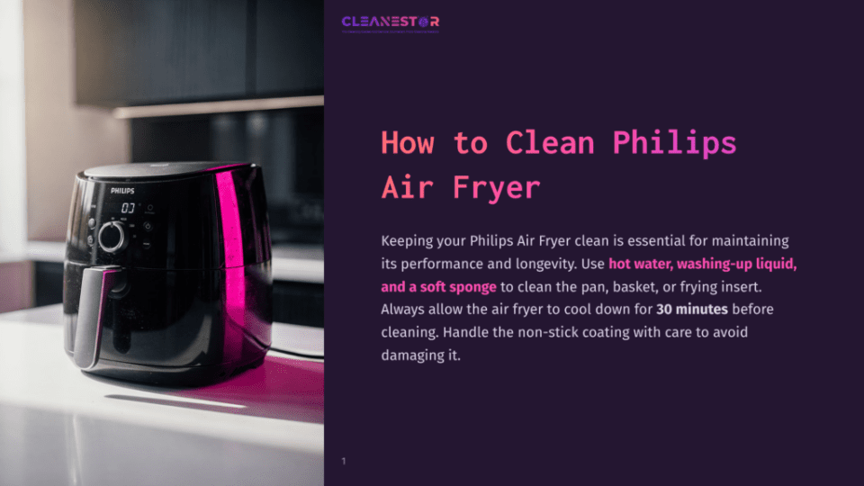 1 How To Clean Philips Air Fryer A Black Philips Air Fryer Sits On A White Countertop, With Its Digital Display Showing &Quot;03&Quot;. The Air Fryer Has A Sleek Design And Is Illuminated By Bright Pink Light From The Side.