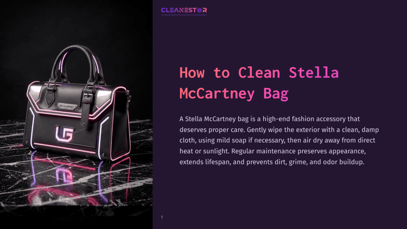 1 How To Clean Stella Mccartney Bag A Sleek Stella Mccartney Bag In Black And Pink, With A Prominent &Quot;Lg&Quot; Logo, Placed On A Shiny Marble Surface With Reflections.