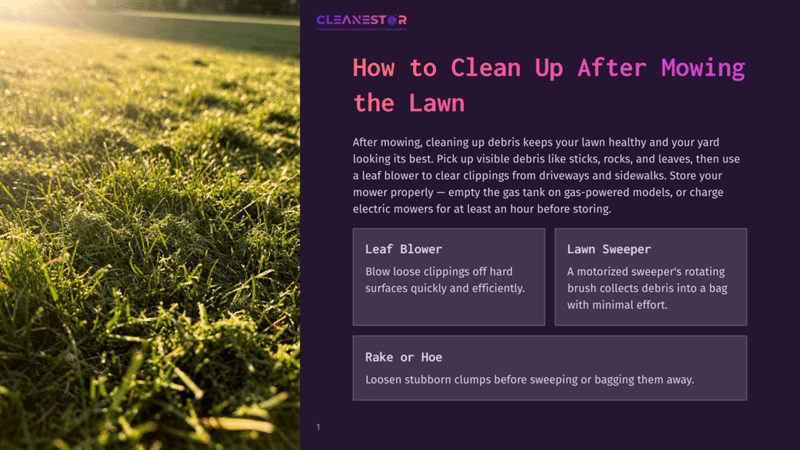 1 How To Clean Up After Mowing The Lawn Close-Up Of Lush Green Grass With Dew Drops, Illuminated By The Golden Light Of Sunrise Or Sunset. The Background Is Softly Blurred, Showcasing The Texture And Moisture On The Lawn.