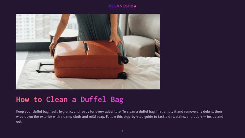 1 How To Clean A Duffel Bag Woman In A Teal Dress Places A Burnt Orange Suitcase On A White Bed, Preparing For Travel.