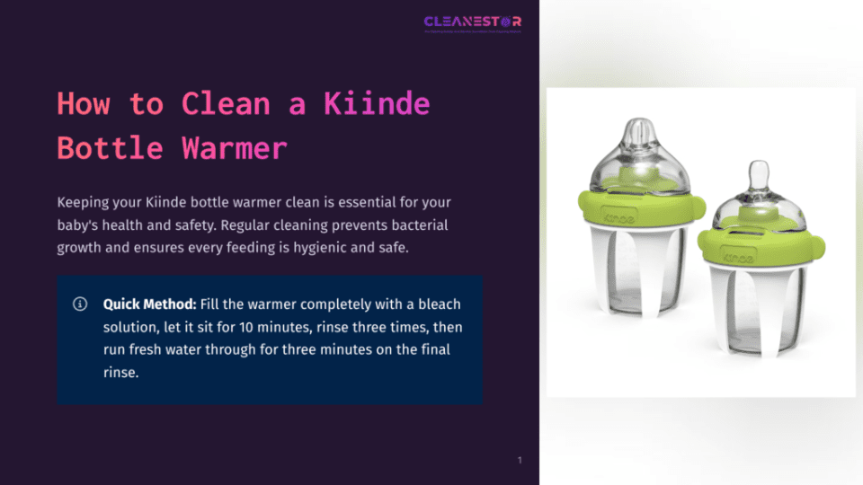 1 How To Clean A Kiinde Bottle Warmer Two Kiinde Bottle Warmers With Green Accents Are Displayed On A White Background, Ready For Cleaning Instructions.