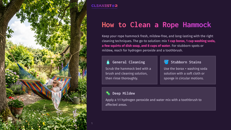 1 How To Clean A Rope Hammock A Woman Relaxes In A Colorful Striped Rope Hammock Strung Between Two Large Trees In A Lush, Sun-Dappled Garden. She Reads A Book While Enjoying The Peaceful Outdoor Setting.