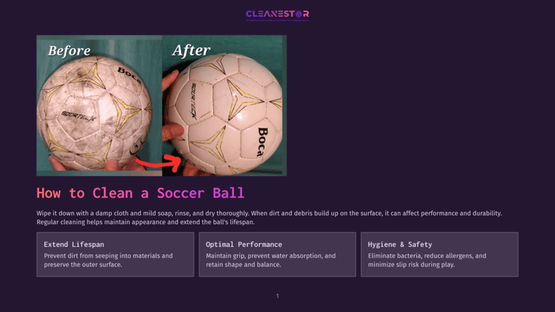 1 How To Clean A Soccer Ball Before And After Cleaning A Dirty Soccer Ball. The &Quot;Before&Quot; Ball Is Dull And Grimy, While The &Quot;After&Quot; Ball Is Bright And Clean, Showing The Effectiveness Of Cleaning A Soccer Ball.