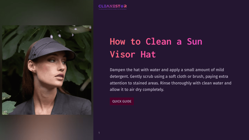 1 How To Clean A Sun Visor Hat Woman Wearing A Grey Sun Visor With A Textured Band, Looking To The Left With A Serious Expression. She Wears A Dark Grey Blazer, With Blurred Green Foliage In The Background.