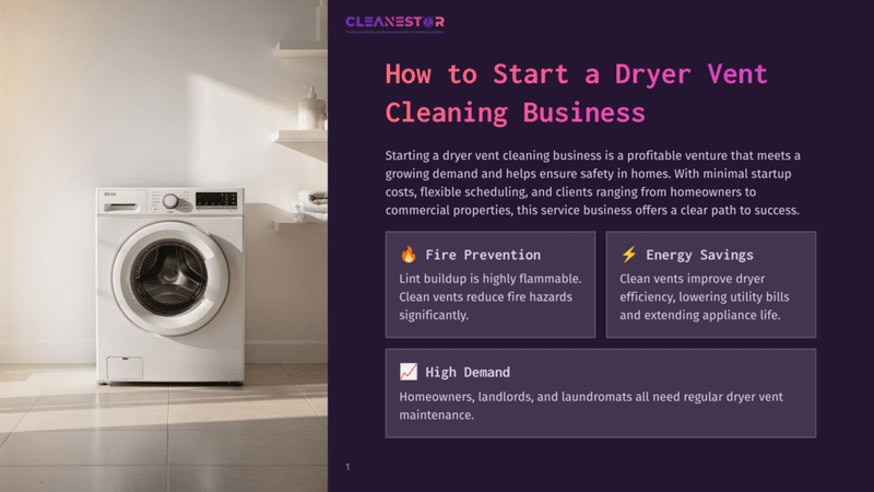 1 How To Start A Dryer Vent Cleaning Business A Modern White Front-Loading Washing Machine And Dryer Set Sits In A Clean, Well-Lit Laundry Room With Shelves Holding Neatly Folded Towels And Decorative Bottles.