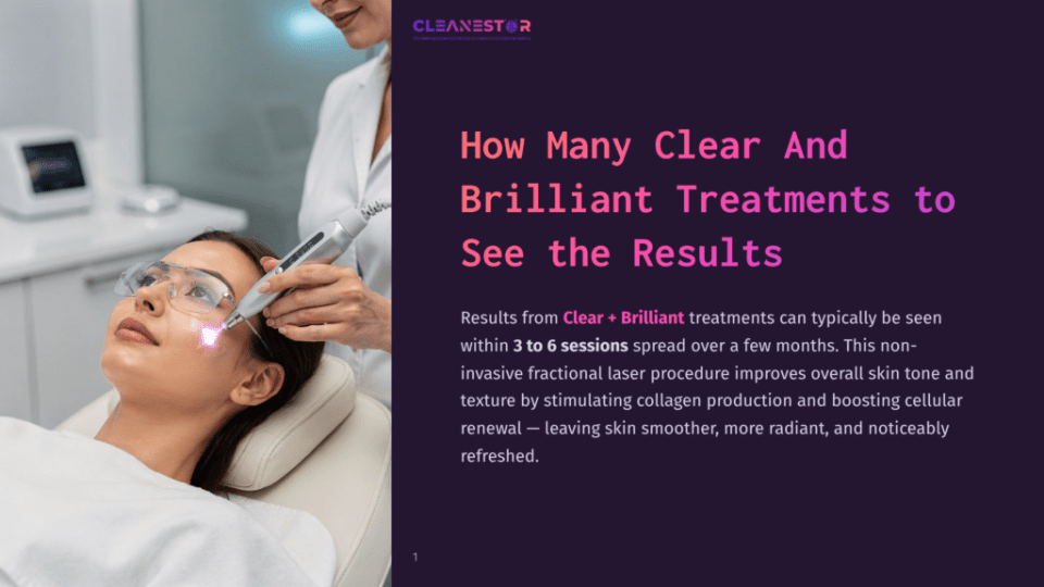 1 How Many Clear And Brilliant Treatments To See The Results Aesthetician Performing Clear + Brilliant Laser Treatment On A Woman'S Face, Showing Glowing Results For Skin Rejuvenation.