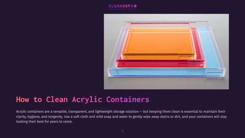 1 How To Clean Acrylic Containers Stacked Acrylic Containers In Shades Of Blue, Red, And Orange, Showcasing Transparency And Modern Design. The Text &Quot;How To Clean Acrylic Containers&Quot; Is Visible.