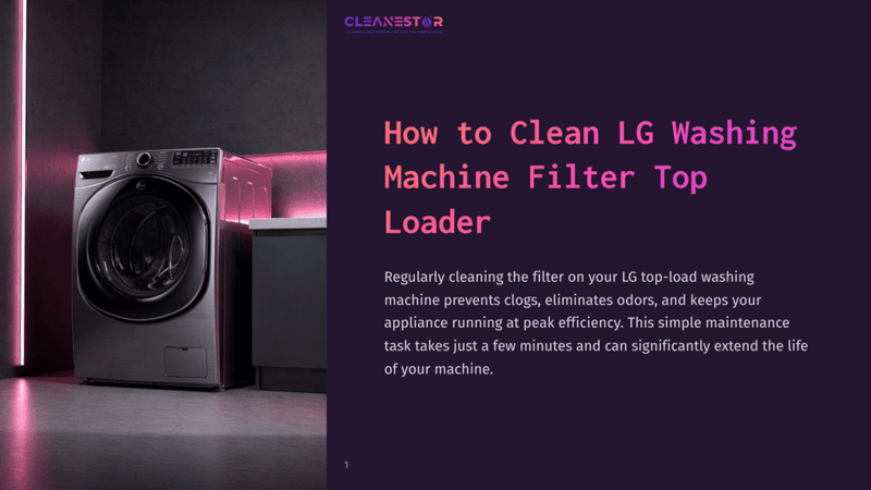 Modern Lg Top-Load Washing Machine In A Sleek, Metallic Finish, Positioned In A Well-Lit Laundry Room With A Pink Neon Accent Light. The Image Is For A Guide On How To Clean Lg Washing Machine Filters.