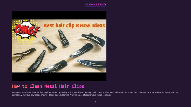 1 How To Clean Metal Hair Clips An Advertisement Poster Displays Various Metal Hair Clips Against A Bright Background With The Headline &Quot;Best Hair Clip Reuse Ideas.&Quot; The Clips Are Shown In Various Positions, Likely Intended For Reuse And Creative Styling.