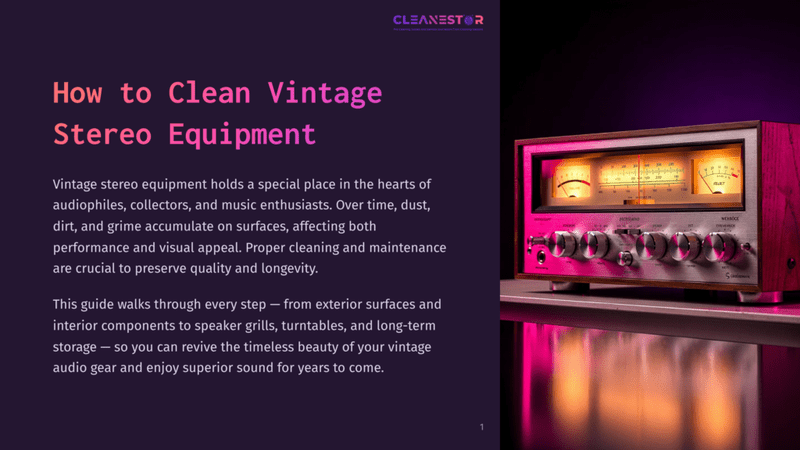 1 How To Clean Vintage Stereo Equipment Vintage Stereo Equipment, A Wooden Receiver With Vu Meters And Knobs, Sits On A Reflective Surface With Pink And Purple Lighting, Emphasizing The Beauty Of Classic Audio Gear.