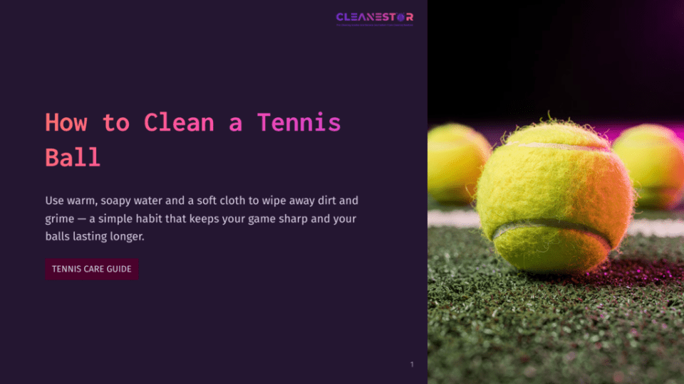 1 How To Clean A Tennis Ball Three Fuzzy Tennis Balls Sit On A Green Court With Purple Lighting, Emphasizing The Importance Of Tennis Care For Maintaining Ball Quality.