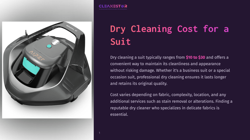 1 Dry Cleaning Cost For A Suit A Sleek, Modern Robot Vacuum Cleaner With A Silver And Gray Finish And A Teal Accent Is Shown From A Slightly Elevated Angle On A Dark Background.