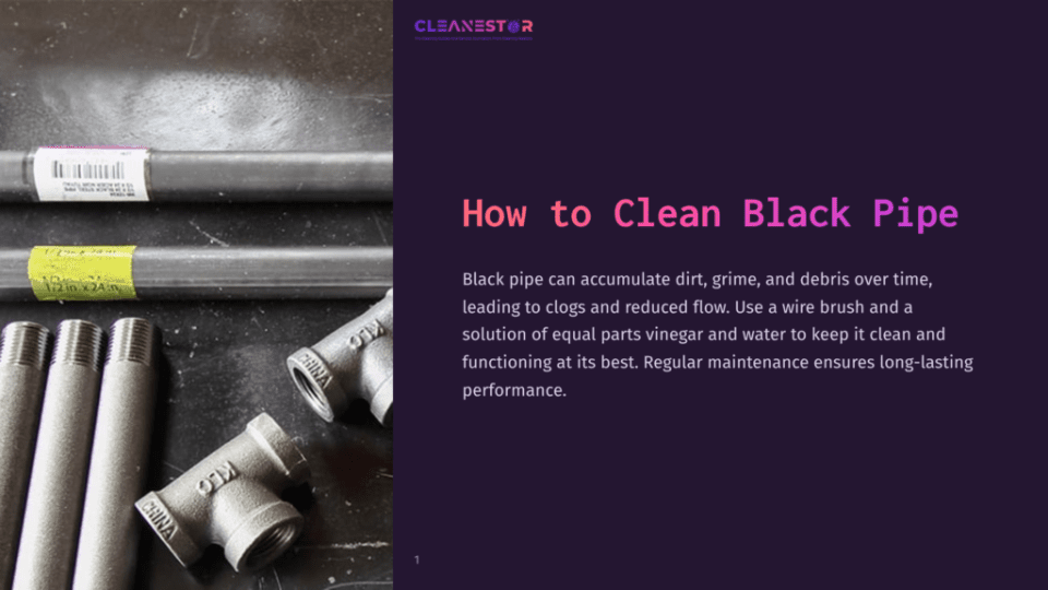 1 How To Clean Black Pipe Close-Up Of Black Metal Pipes And Fittings On A Surface, Showcasing Their Texture And Color, With A Dark Background.