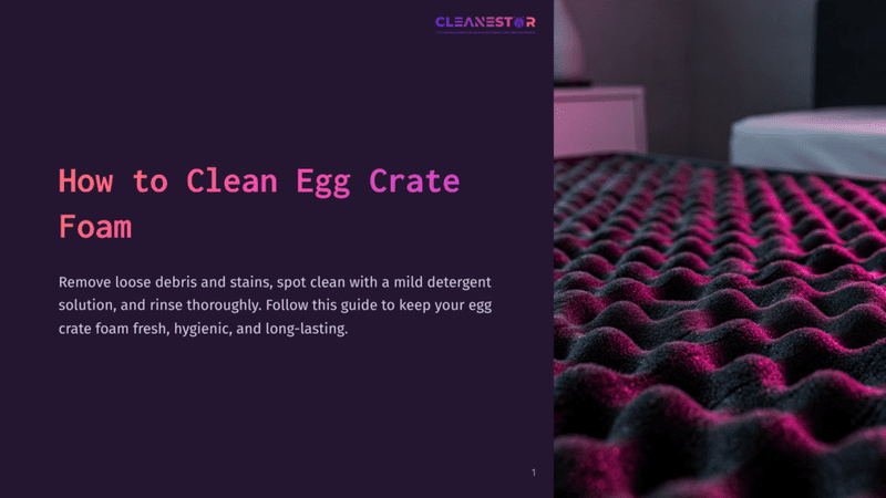 1 How To Clean Egg Crate Foam Close-Up Of Black Egg Crate Foam With Pink And Purple Lighting, Showing Its Textured, Wavy Surface. The Text &Quot;How To Clean Egg Crate Foam&Quot; Is Visible On The Left.