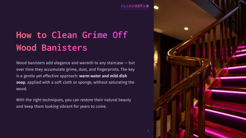 1 How To Clean Grime Off Wood Banisters Close-Up Of A Polished Wooden Staircase Banister With Integrated Led Lighting Casting A Vibrant Pink Glow. The Rich Wood Grain Is Visible, Hinting At The Elegance Of The Staircase.