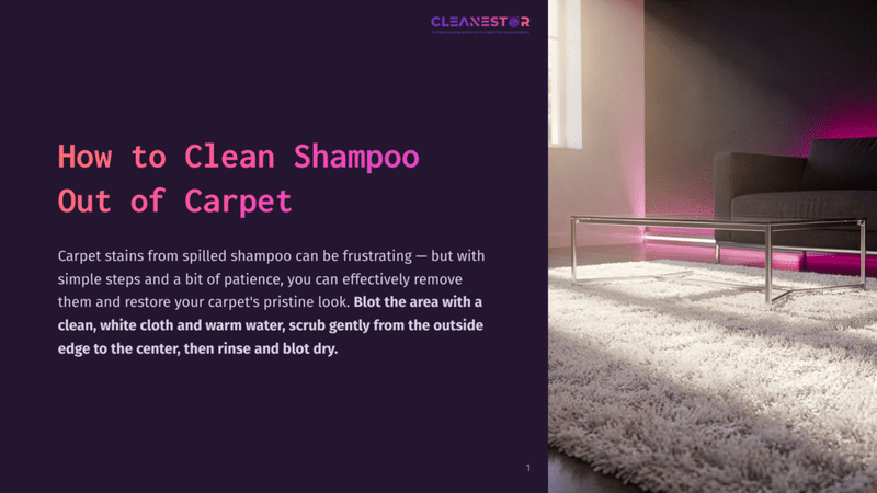 1 How To Clean Shampoo Out Of Carpet A Modern Living Room With A Plush, White Carpet, A Glass Coffee Table, And A Purple Accent Wall. Text Instructions For Cleaning.