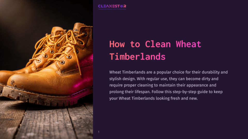 1 How To Clean Wheat Timberlands A Pair Of Wheat Timberland Boots With Yellow Laces Rests On A Rustic Wooden Surface. The Image Is Lit With Pink And Purple Light, Highlighting The Texture Of The Leather.