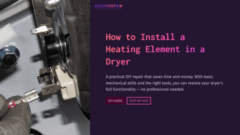1 How To Install A Heating Element In A Dryer 1 Close-Up Of A Dryer Heating Element Connected To Wiring, Showcasing Metal Components Against A Dark Background, Indicating Installation.