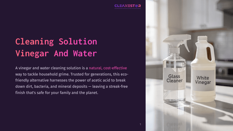 1 Cleaning Solution Vinegar And Water Two Cleaning Spray Bottles On A Countertop: One Labeled &Quot;Glass Cleaner&Quot; And The Other &Quot;White Vinegar.